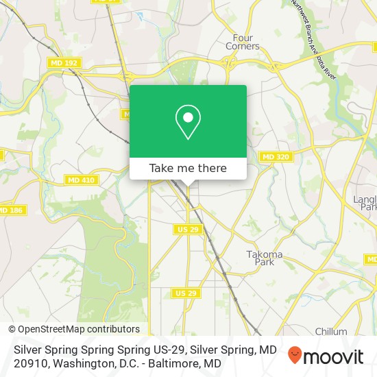 Mapa de Silver Spring Spring Spring US-29, Silver Spring, MD 20910