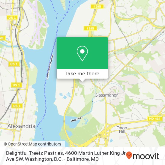 Mapa de Delightful Treetz Pastries, 4600 Martin Luther King Jr Ave SW