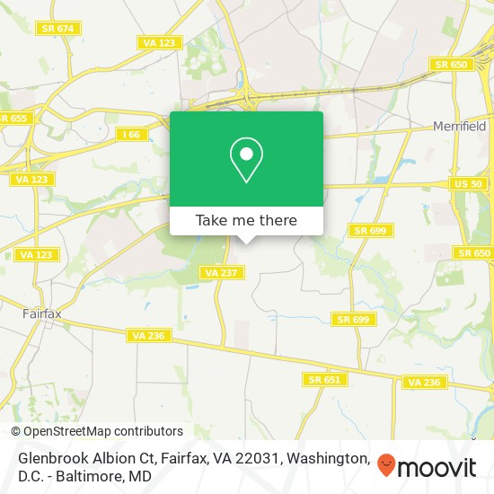 Glenbrook Albion Ct, Fairfax, VA 22031 map
