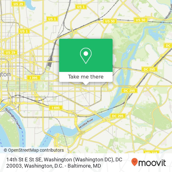 14th St E St SE, Washington (Washington DC), DC 20003 map