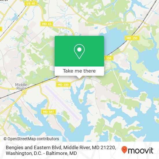 Mapa de Bengies and Eastern Blvd, Middle River, MD 21220