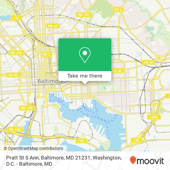 Pratt St S Ann, Baltimore, MD 21231 map
