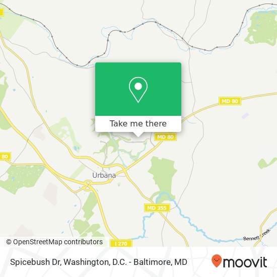 Mapa de Spicebush Dr, Frederick, MD 21704