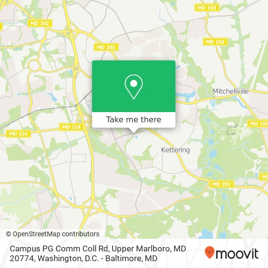 Mapa de Campus PG Comm Coll Rd, Upper Marlboro, MD 20774