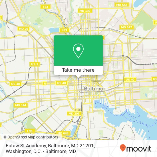 Mapa de Eutaw St Academy, Baltimore, MD 21201