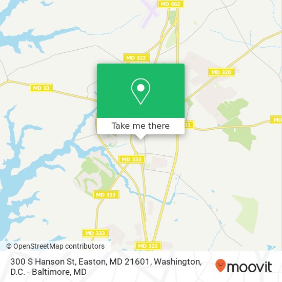 Mapa de 300 S Hanson St, Easton, MD 21601