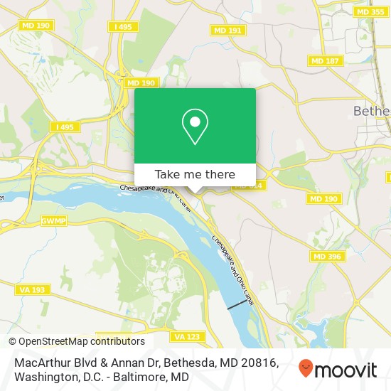 MacArthur Blvd & Annan Dr, Bethesda, MD 20816 map