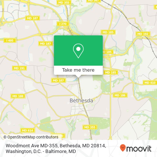 Mapa de Woodmont Ave MD-355, Bethesda, MD 20814