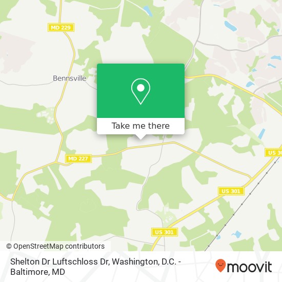 Mapa de Shelton Dr Luftschloss Dr, Pomfret, MD 20675