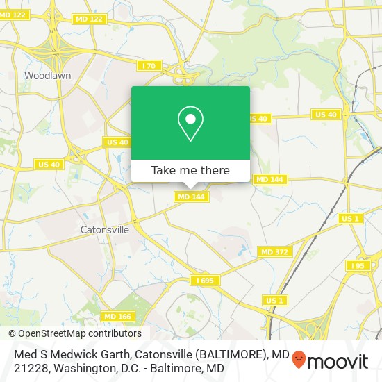Med S Medwick Garth, Catonsville (BALTIMORE), MD 21228 map