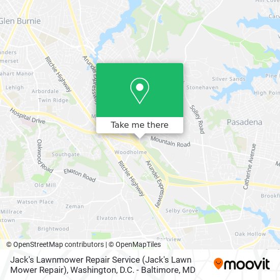 Jack's Lawnmower Repair Service (Jack's Lawn Mower Repair) map