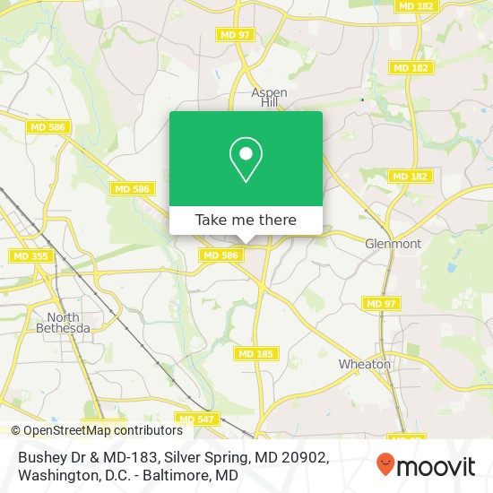 Mapa de Bushey Dr & MD-183, Silver Spring, MD 20902
