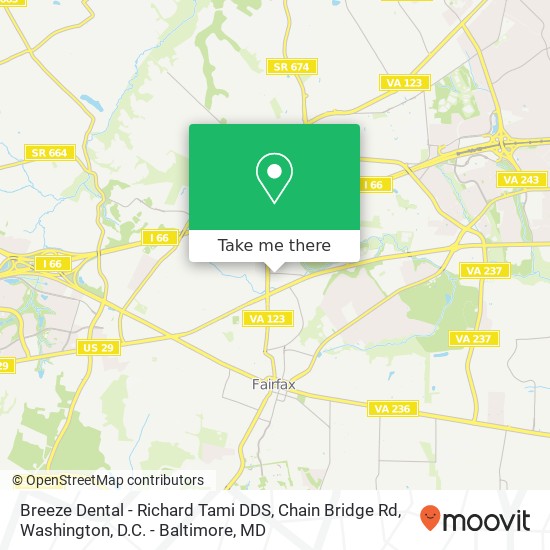 Mapa de Breeze Dental - Richard Tami DDS, Chain Bridge Rd