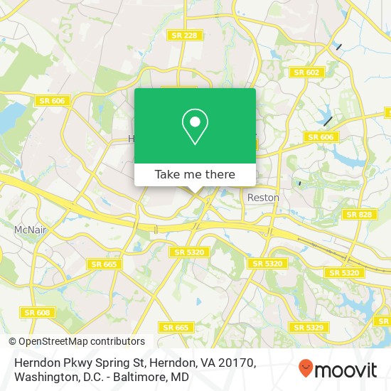 Mapa de Herndon Pkwy Spring St, Herndon, VA 20170