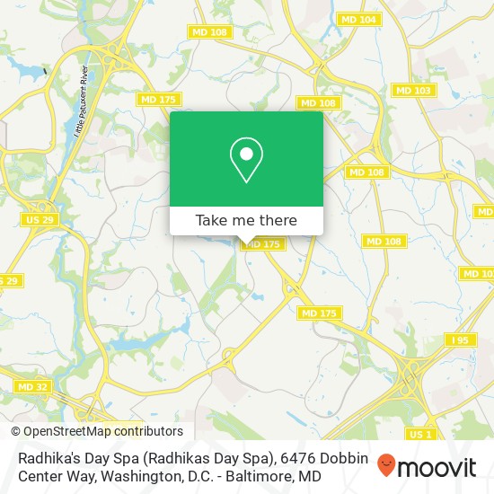 Radhika's Day Spa (Radhikas Day Spa), 6476 Dobbin Center Way map