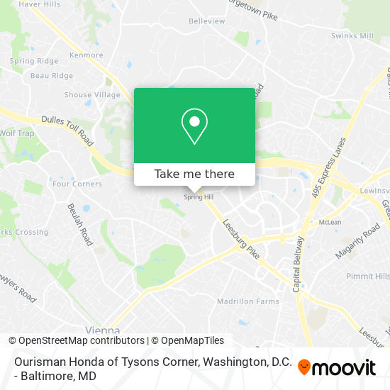 Mapa de Ourisman Honda of Tysons Corner