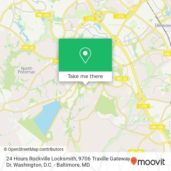 24 Hours Rockville Locksmith, 9706 Traville Gateway Dr map