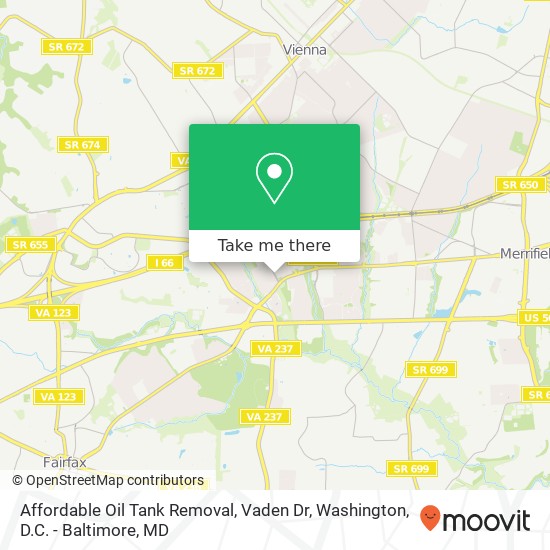 Mapa de Affordable Oil Tank Removal, Vaden Dr