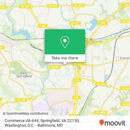 Commerce VA-644, Springfield, VA 22150 map