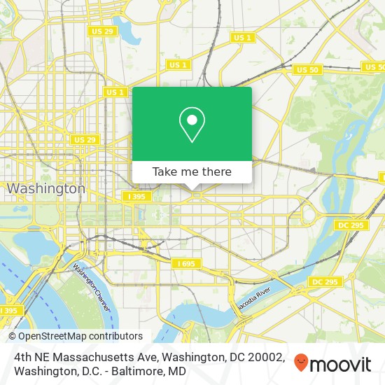 Mapa de 4th NE Massachusetts Ave, Washington, DC 20002