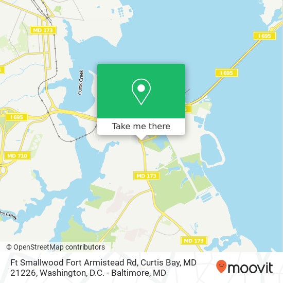 Mapa de Ft Smallwood Fort Armistead Rd, Curtis Bay, MD 21226