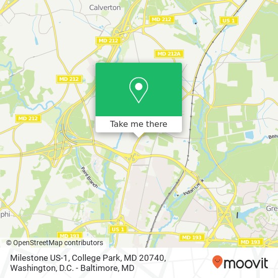 Milestone US-1, College Park, MD 20740 map