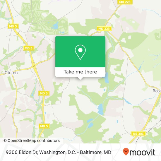 Mapa de 9306 Eldon Dr, Clinton, MD 20735