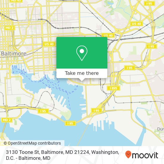 Mapa de 3130 Toone St, Baltimore, MD 21224