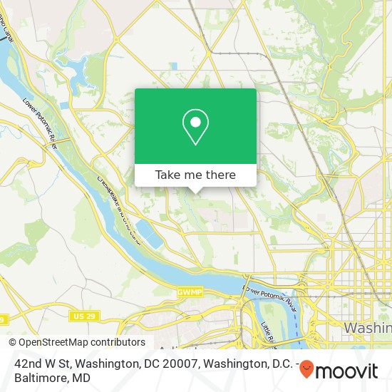 Mapa de 42nd W St, Washington, DC 20007