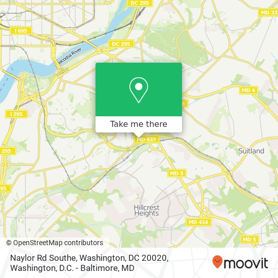 Mapa de Naylor Rd Southe, Washington, DC 20020