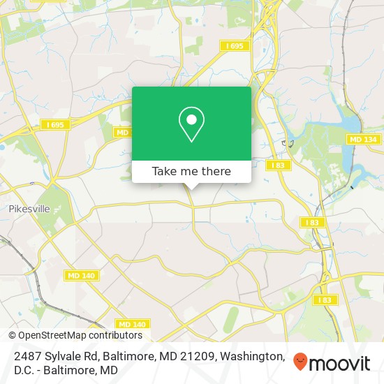 Mapa de 2487 Sylvale Rd, Baltimore, MD 21209