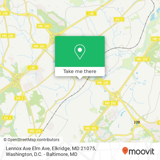 Mapa de Lennox Ave Elm Ave, Elkridge, MD 21075