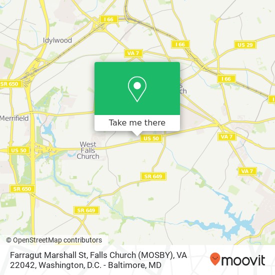 Mapa de Farragut Marshall St, Falls Church (MOSBY), VA 22042