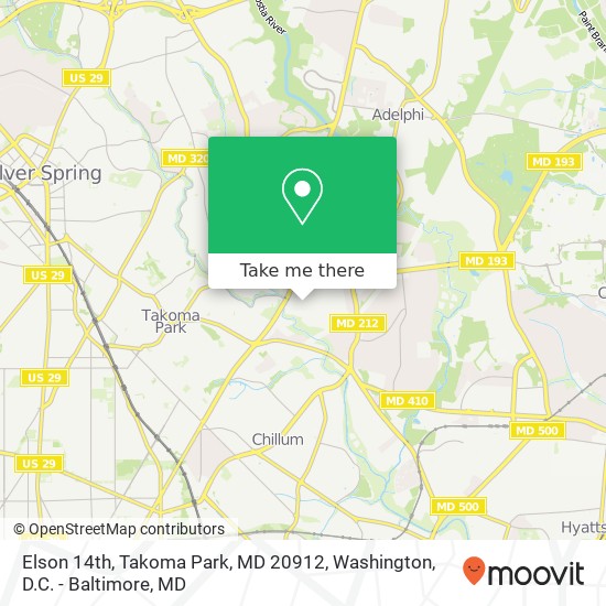 Mapa de Elson 14th, Takoma Park, MD 20912