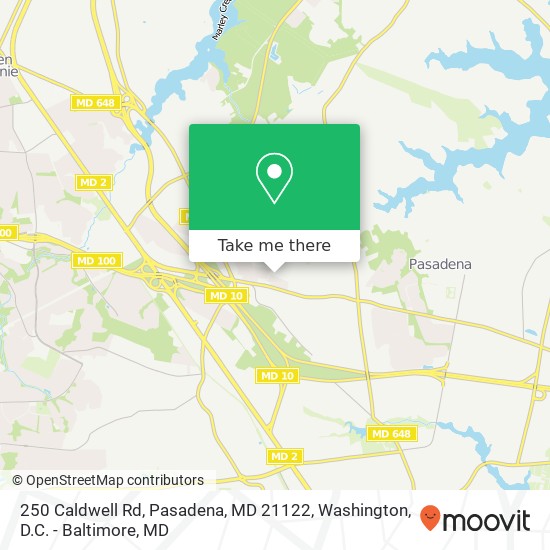 Mapa de 250 Caldwell Rd, Pasadena, MD 21122