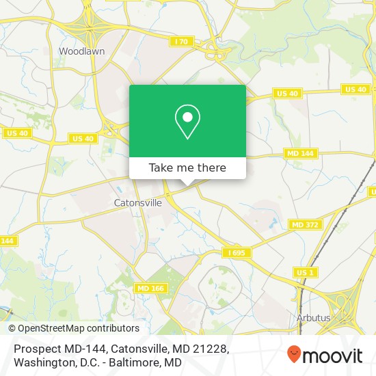 Mapa de Prospect MD-144, Catonsville, MD 21228