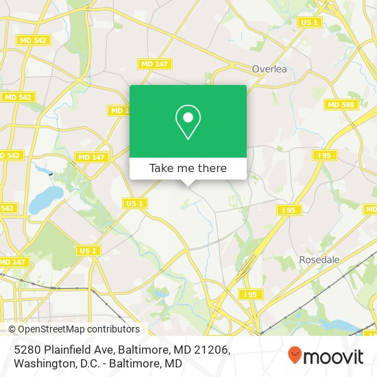 5280 Plainfield Ave, Baltimore, MD 21206 map