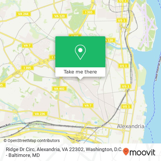 Ridge Dr Circ, Alexandria, VA 22302 map