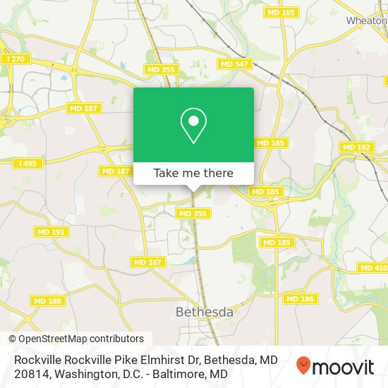 Mapa de Rockville Rockville Pike Elmhirst Dr, Bethesda, MD 20814