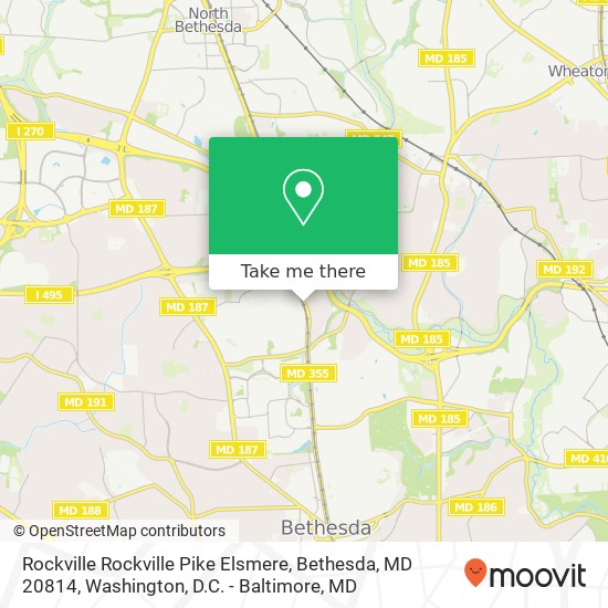 Mapa de Rockville Rockville Pike Elsmere, Bethesda, MD 20814