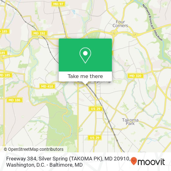 Freeway 384, Silver Spring (TAKOMA PK), MD 20910 map