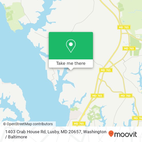 Mapa de 1403 Crab House Rd, Lusby, MD 20657