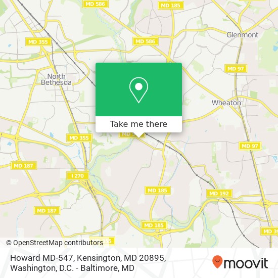 Howard MD-547, Kensington, MD 20895 map