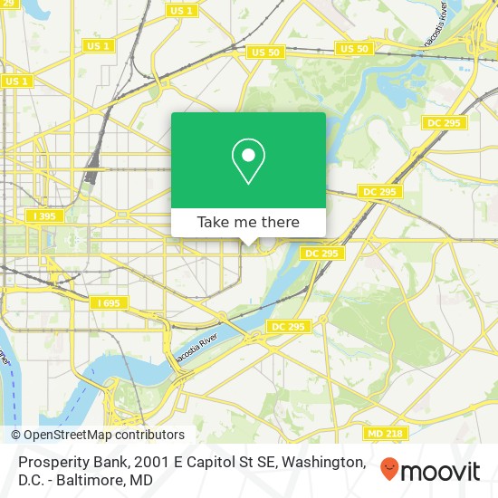 Mapa de Prosperity Bank, 2001 E Capitol St SE