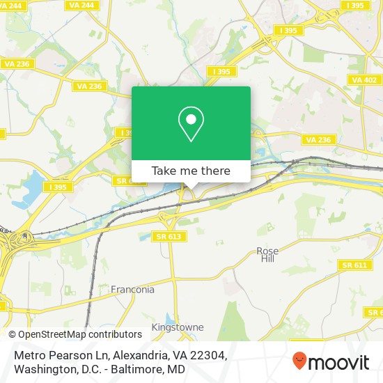 Metro Pearson Ln, Alexandria, VA 22304 map