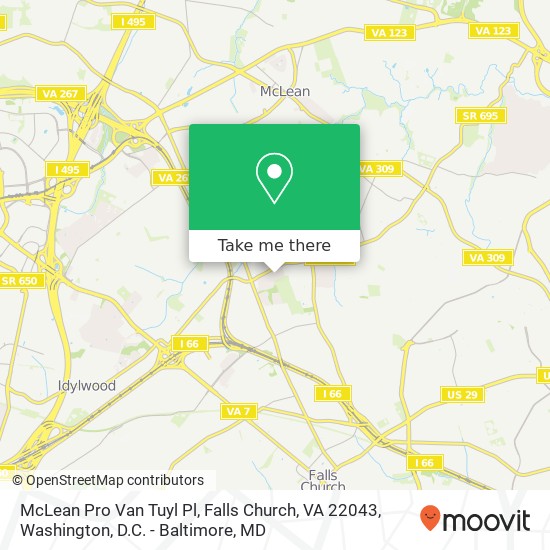Mapa de McLean Pro Van Tuyl Pl, Falls Church, VA 22043