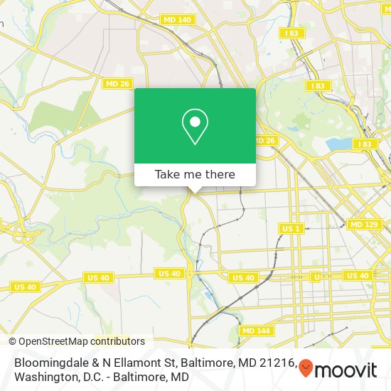 Mapa de Bloomingdale & N Ellamont St, Baltimore, MD 21216