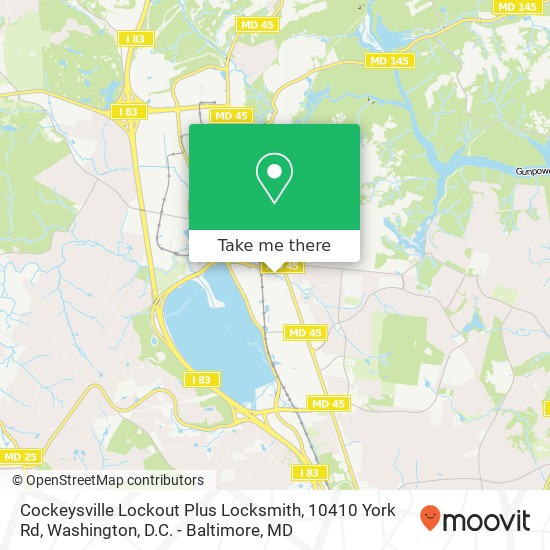 Mapa de Cockeysville Lockout Plus Locksmith, 10410 York Rd