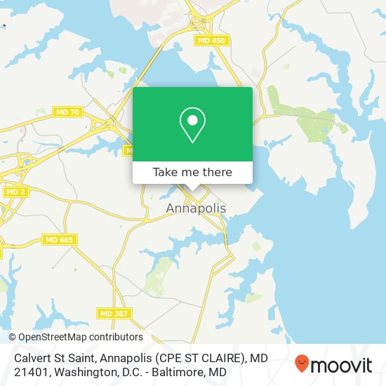 Calvert St Saint, Annapolis (CPE ST CLAIRE), MD 21401 map