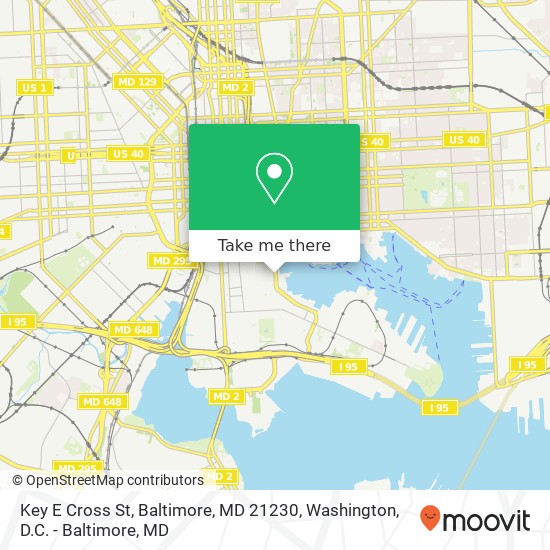 Mapa de Key E Cross St, Baltimore, MD 21230